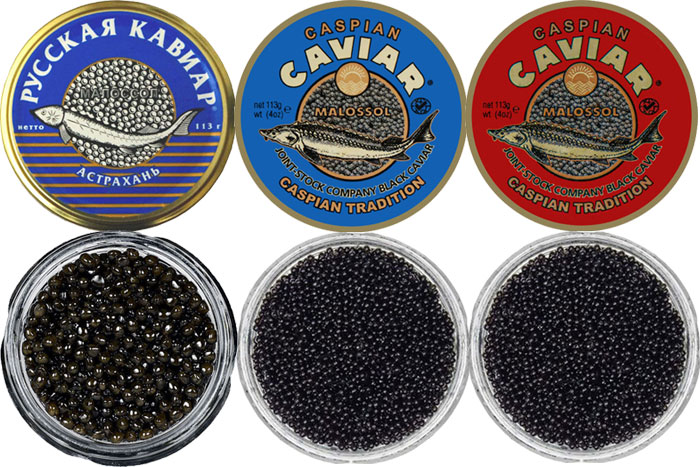 Le Caviar: Béluga 113g & Osciètre 113g & Sevruga 113g Le Caviar: Béluga 113g & Osciètre 113g & Sevruga 113g